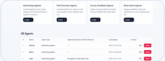 Agent Management Interface